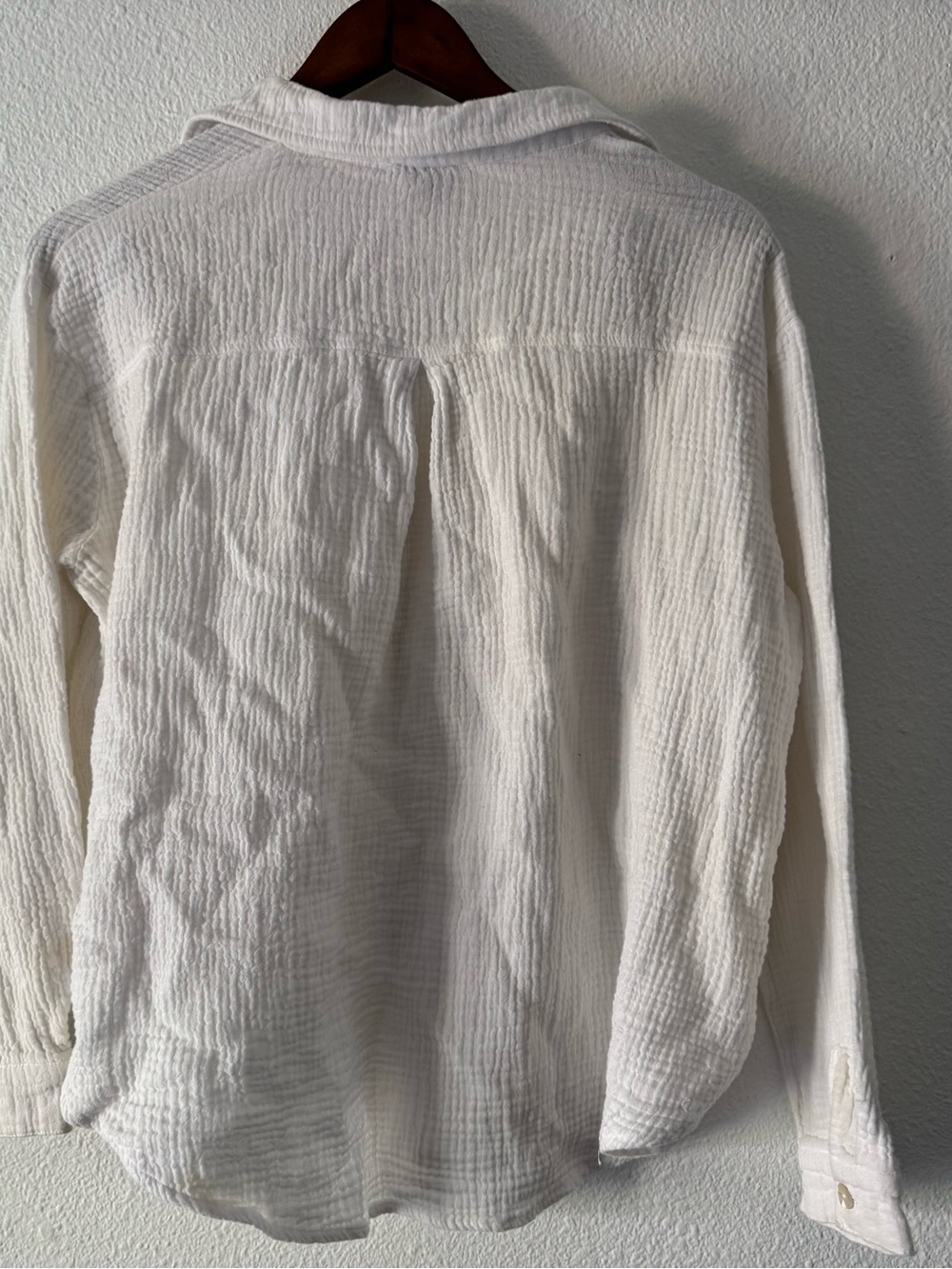 Princess Polly Mahalia White Cotton Button Up Shirt Size 8 Coastal Clean Girl - Picture 15 of 16